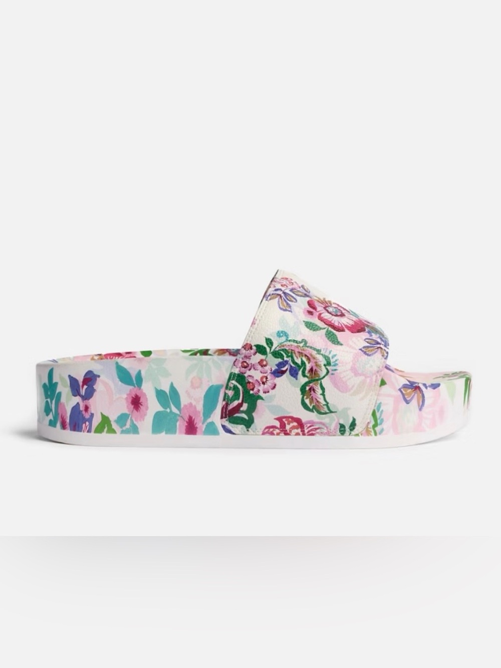 NWT Johnny Was Platform Pool Slides - Melia White size 9 - Picture 4 of 4